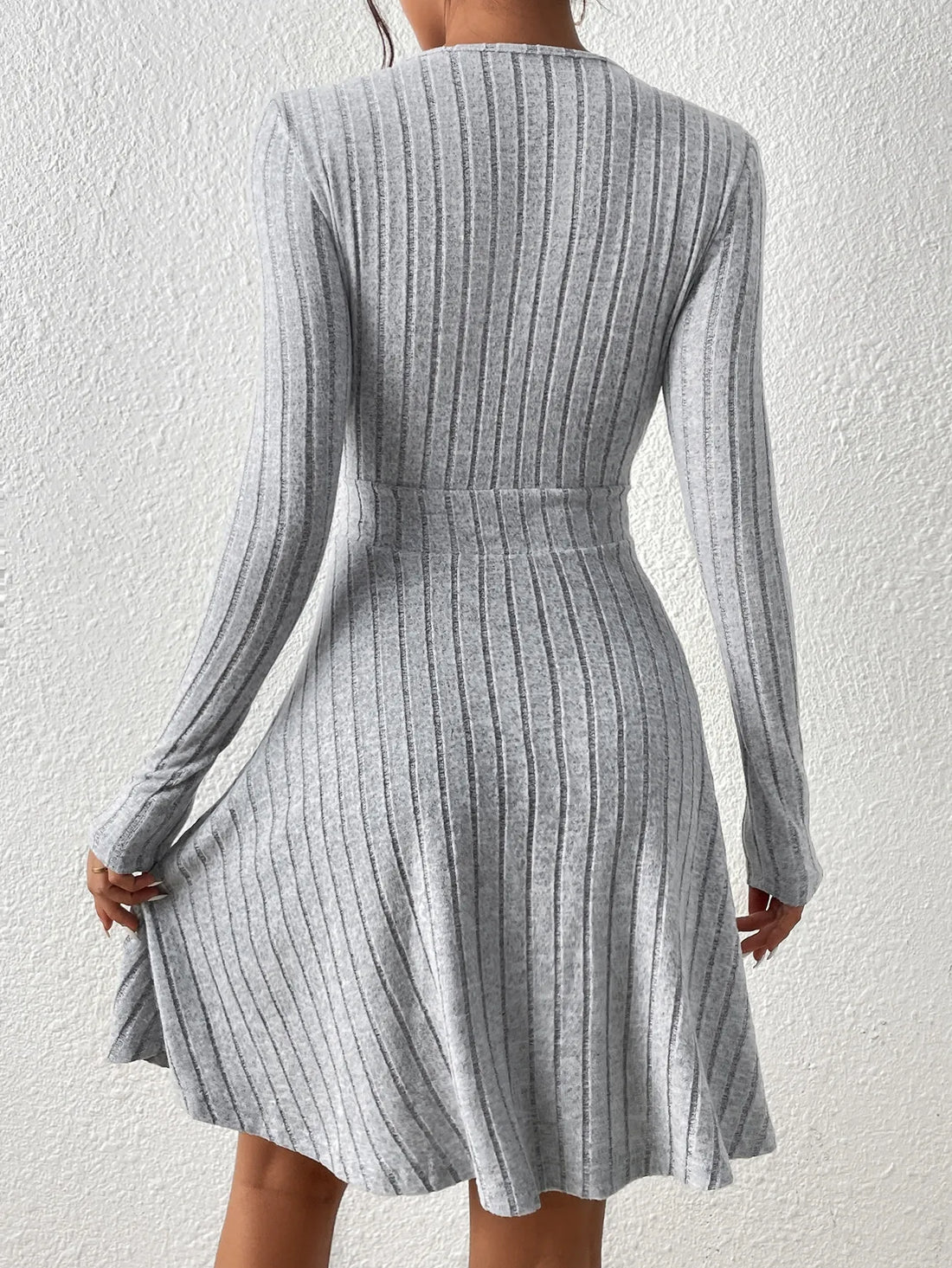 Knit V-Neck Bodycon Sweater Dress