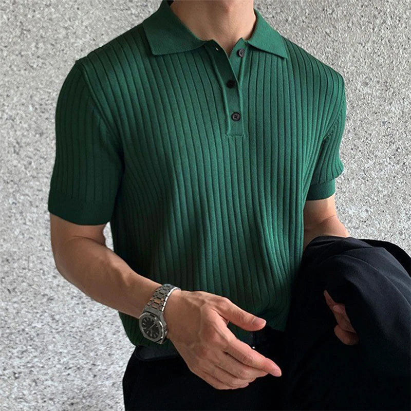 Retro Knit Polo Shirt