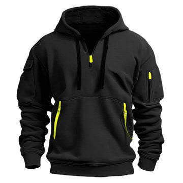 Multi-Pocket Fleece Hoodie