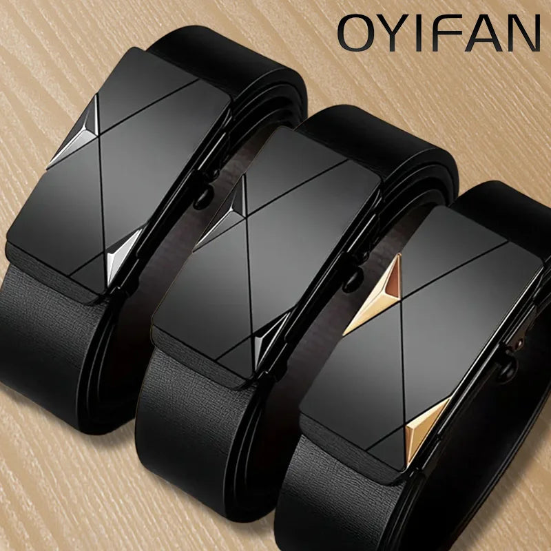 Oyifan Genuine Leather Ratchet Belt