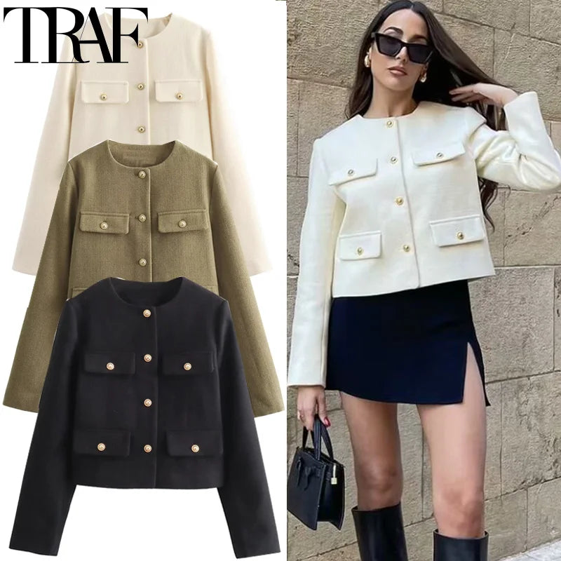 Elegant Cropped Women's Jacket