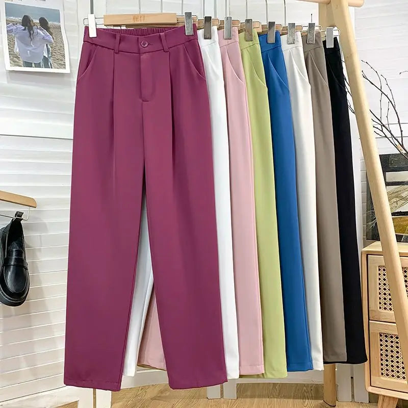 Vintage Multicolor High-Waist Straight Pants